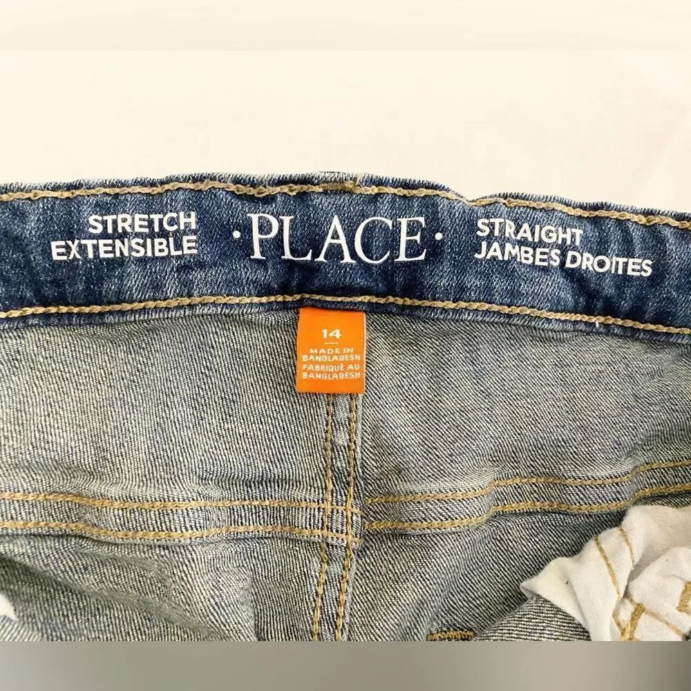 The Children's Place Stretch adjustable waist boys jeans straight size 14